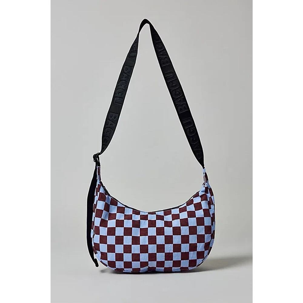 BAGGU Checkered Crossbody Bag - Black and Blue NWT Medium